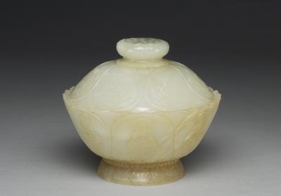 图片[2]-Jade offering bowl in lotus blossom shape, Qing dynasty (1644-1911)-China Archive